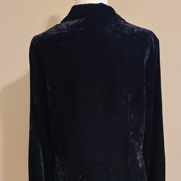 Ann Taylor Loft Textured Black Velour Long Sleeve Button-Down Blouse Size 10 - Picture 5 of 9